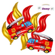 UECECY Party Decorations, Fire Truck Fire Design Fire Truck Balloon, Birthday Party Balloon Set Foil