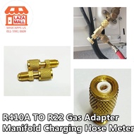 【R410A To R22】STRAIGHT Converter Aircond Adapter Gas Manifold Charging Hose Meter Cooper Connector S