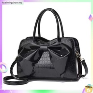 H0038 Handbag Shoulder Bag The Movie Crocodile Pattern Big Bow PU Leather With Strap
