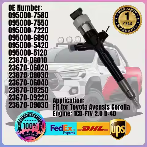 Fuel Injector 23670-0G030 095000-7210 For Toyota Avensis Corolla 2.0 D-4D 1CD-FTV Diesel Engine