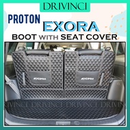 Proton Exora Car Boot Liner with Seat Cover Cargo Boot Mat Carpet Leather Customized Rear Back Seat 