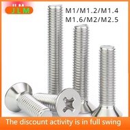 ((JLME) 304 Stainless Steel Flat Head Screw M1/M1.2/M1.4/M1.6/M2/M2.5 Small Screw Mini Screw Glasses
