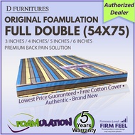 Foamulation 54x75 inches FULL DOUBLE size Foam Mattress W Cotton Cover - COD is available - [3 ,4,5, 6 inches thick]( 3x54x75 / 4x54x75 / 5x54x75 / 6x54x75)[Other sizes available] - bed foam double / foam on sale / mandaue foam / family size / Mattresses