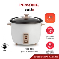 Pensonic 1.8L Non-Stick Rice Cooker with Glass Lid | PRC-18E (Conventional Periuk Nasi Porridge Cook
