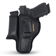 IWB Pistol Holster with Mag Pouch. Eco Leather Holsters for Glock 17/21, H &K, Beretta 92 FS, XDM, R