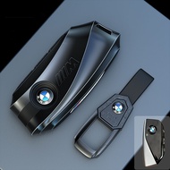 Luxury Glacier Silver Key Cover for BMW X1 30e, X5, iX, i7, X7, New 7 Series, 530, 525 (2024-2025), 