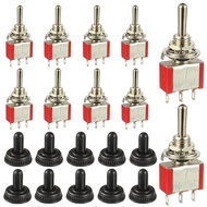 Suis Togol Sementara dengan Penutup Kalis Air Miniatur 3 Pin 3 Kedudukan ON/Off/ON SPDT 6A 125V / 3A