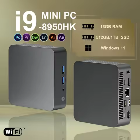 Small Minipc windows 11 Mini Computer Desktop Intel Core I9 8950HK Handheld pc 16GB RAM 1TB SSD 3 Sc