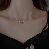 Hong Kong Zhengsheng Sterling Silver 925 Cross Glossy Necklace 925 Silver Necklace Silver Necklace
