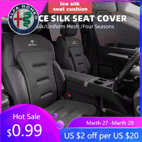 For Alfa Romeo Breathable Car Seat Cover Ice Silk Backrest Cushion Rearseat Protector Mat For Alfa R
