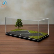 [Jzvphq] 1/64 Scale Car Display Case Artificial Grass Miniature Car Display Case Space Efficient Sav