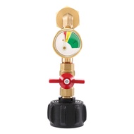 Propane Refill Adapter with Valve and Gauge Fill 1 Lb Bottles From 20 Lb Tank 90-Degree Elbow Design