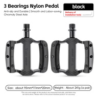 WEST BIKING 3 mang Nylon bàn đạp siêu nhẹ núi chống trượt Bàn Đạp Xe Đạp Độ bền cao phẳng Xe đạp BMX
