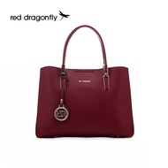 กระเป๋าถือผู้หญิงสีแดง Red Dragonfly กระเป๋าถือสไตล์เคลลี่ กระเป๋าสะพายไหล่แบบมีซิป กระเป๋าสะพายประจ