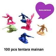 Plastic army toys, contents 100 pcs, old-school/ toys, children's toys, educational toys