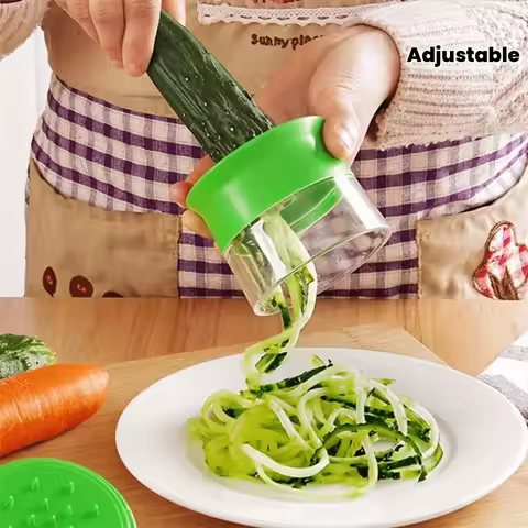 Manual Adjustable Spiral Vegetable Slicer, Rotary Spiralizer for Making Salad, Pasta, Veggie Noodles