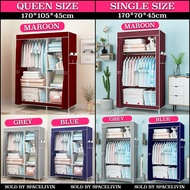 【Ready stock】◙☇🏠🇲🇾READY STOCK 🎁 Wardrobe Queen Size Single Size Almari Baju Clothes Storage Organizer Closet Rack Ra