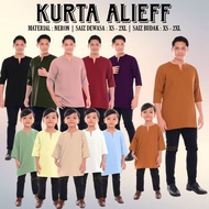 [AC] KURTA ALIEFF KURTA LELAKI KURTA BUDAK LELAKI KURTA PLUSSIZE KURTA LENGAN 3 SUKU KURTA SEDONDON 
