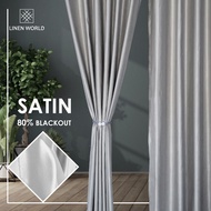 Ramadan Deals | Langsir Semi Blackout Langsir Tebal, Curtain Plain Warna SOFT GREY EYELET CURTAI, LANGSIR HOOK