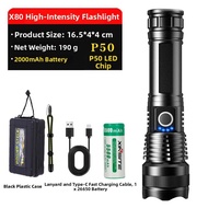 Defasilk | Extendable Zoom Outdoor Flashlight USB Charging Aluminum Alloy XHP90
