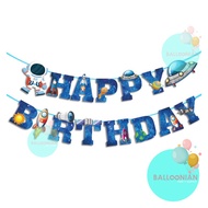 Happy Birthday Astronaut Banner HBD Galaxy Banner Birthday Banner Happy Birthday Banner