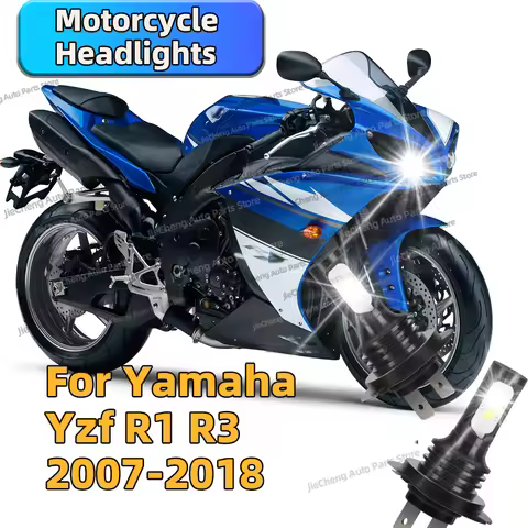 2PCS Motorcycle Lamp 6000k White H7 LED Headlight Moto Bulb Light For Yamaha Yzf R1 R3 2007-2018 200