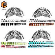 [prettyia] 72Pcs Acrylic Plugs Stainless Steel Tapers 14G-00G Ear Stretching  Kits