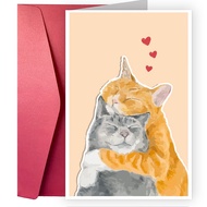 [Coisíní] Creative Cat Card Anniversary Card Couples Card Romantic Card With Envelope