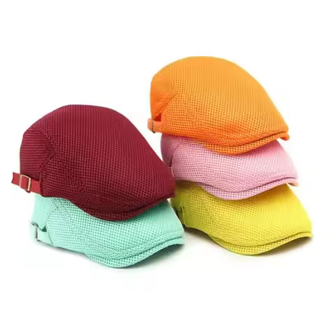 Spring and Summer Polyester Print Newsboy Caps Men Flat Cap Women Painter Beret Hats 47