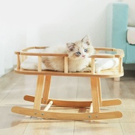 Pinns Cat Pet Dog Wooden Hammock Bed Hammock Swing Bed Cat Tree House Rumah猫床