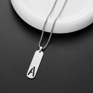 Hip Hop A-Z Initial Letter Pendant Necklace For Men Punk Stainless Steel Alphabet Jewelry