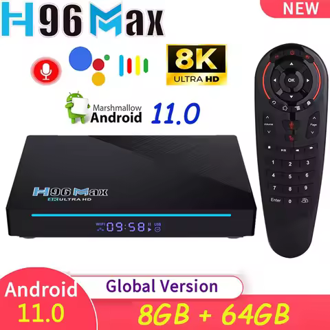 H96 MAX RK3566 Smart TV Box Android 11 8GB RAM 64GB 1080P 4K 8K 2.4G/5G Wifi 1000M Google Play Youtu