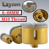 M10 Thread Shank 6-68mm Marble Tile Hole Saw Vacuum Brazed Diamond Drilling Core Bit For Granite Por
