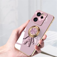 Luxury Plating Astronaut Case for Xiaomi 10 11 10T 11T 12T 13T 13 14 Pro Shockproof Ring Holder Cover