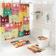 ONE - 不銹鋼扣眼 180x180cm印花防水浴簾 - 約180x180cm - 防黴滌綸浴簾