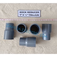 PVC REDUCER SOCK 1" X 3/ 4" TRILLION