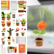 6Pcs Crochet Starter Kit Complete Potted Plant Crochet Kit Cute Crochet Knitting Kit Colorful Croche