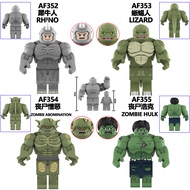 AF352-355 Movie Merchandise Green Giant Third-Party Educational Building Blocks Adult Figure Toy cd2