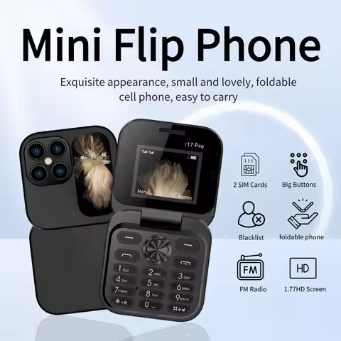 Palm Cute Flip Phone Magic Voice Push Button Dual Sim Small Size Blacklist Torch Portable Folded Cel