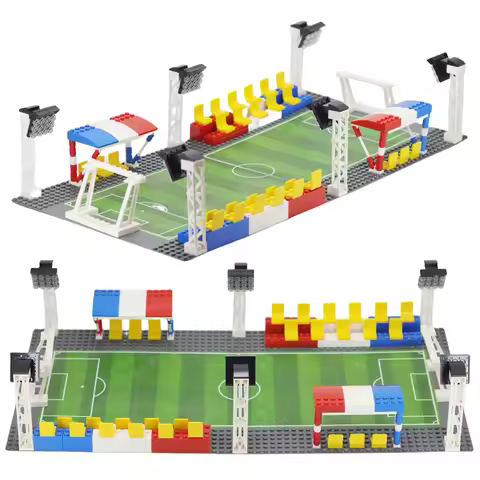 Compatible With LEGO Sports Field City Scene Building Blocks Football Field MOC Bricks Toys With Foo