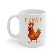 Funny Chicken Mug, F-Caw-F Coffee Cup, Humorous Drinking Mug, Gift Ceramic Drinkware Beverage