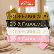 90th Birthday Party Sash Decoration Favors for Adults  Selempang Hiasan Parti Hari Lahir ke-90 untuk