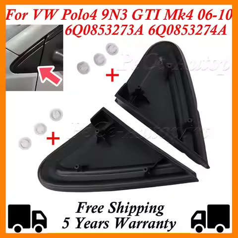 1/2X Exterior Wing Triangle Cover Rearview Mirror Trim For Vw Polo 4 9N3 Sedan Vento 2006-2010 6Q085