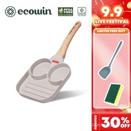 Ecowin Non-Stick Steak Omelette Pan Maifan Stone Coating White Series 18 Cookware Oil