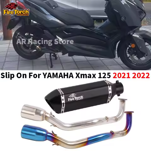 Slip On For YAMAHA Xmax 125 X MAX125 2021 2022 Full System Motorcycle Exhaust Escape Moto Modify Fro