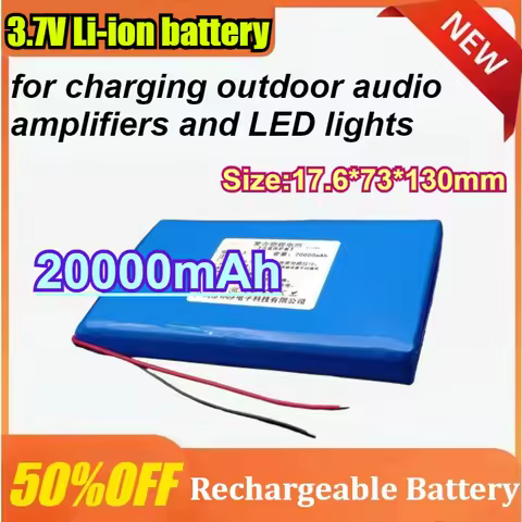 3.7V 20Ah 20000mAh Polymer Lithium Battery Protected with 2.54mm Plug Cable DIY Power Bank Cell for 