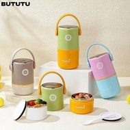 BUTUTU Thermal Lunch Box, 580ml/820ml Stainless Steel Insulated Box, Portable Double Layer Sealed Le