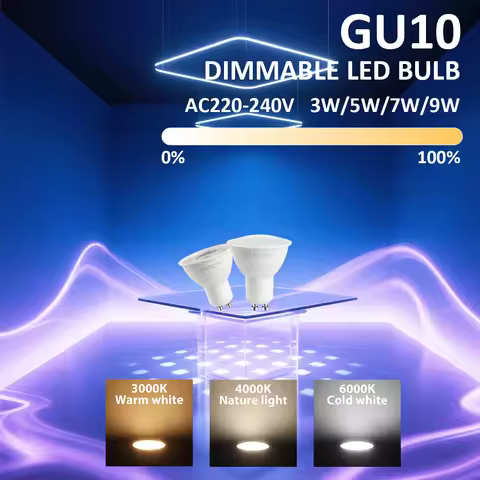 10pcs LED Spotlight GU10 Light Bulb Dimmable 4000K 6000K Daylight AC220-240V Energy Conservation for