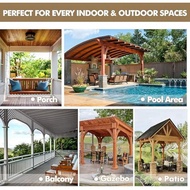 【VVL】-Outdoor Sheer Curtains 52x84inch Waterproof for Living Room Gazebo Porch Balcony Pool