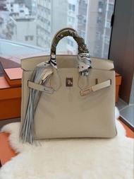 Hermes🌟birkin25 奶昔白銀 togo stamp G